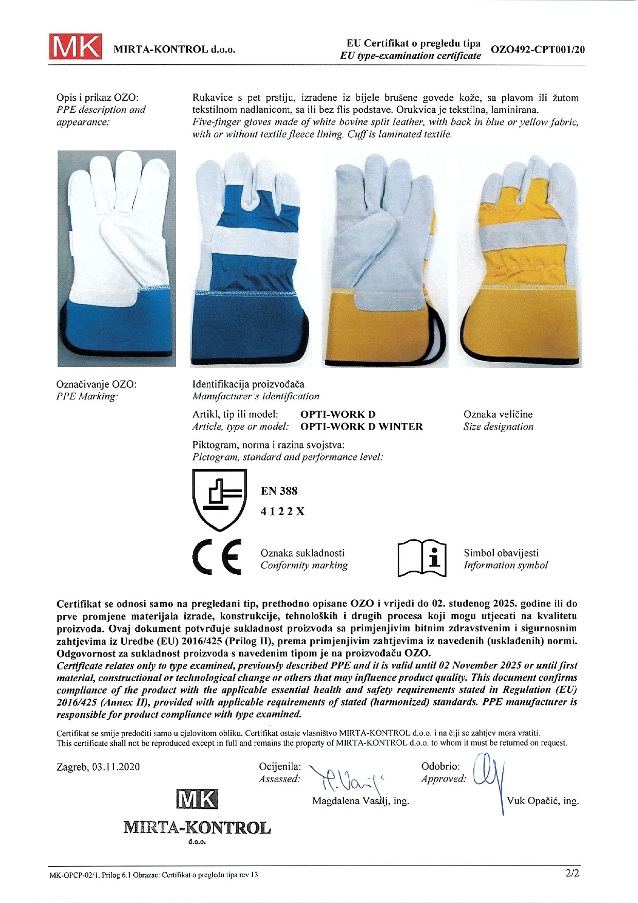 Test Report Split gloves