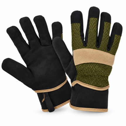 Heavy Duty Working & Rigger Gloves – Black and Olive Green Reinforced Palm Industrial Work Gloves