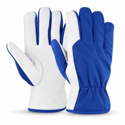 Premium Royal Blue & White Leather Palm Assembly Gloves